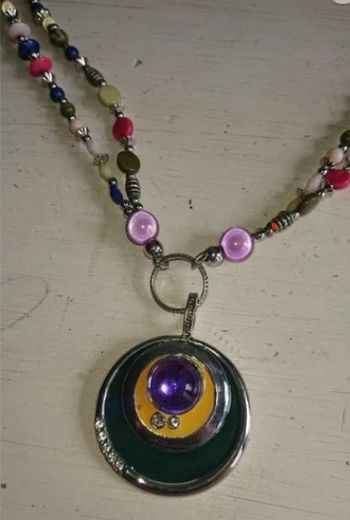 Collier fantaisie argenté vintage