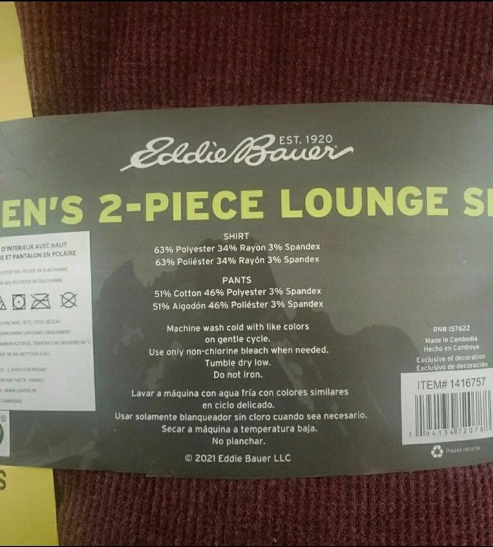 Survêtement d'intérieur Eddie Bauer taille S - photo numéro 4