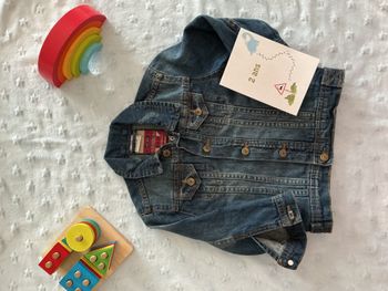 veste en jean bleu effet usé tape à l'oeil 2 ans