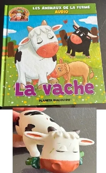 Les animaux de la ferme : la vache- livre + figurine