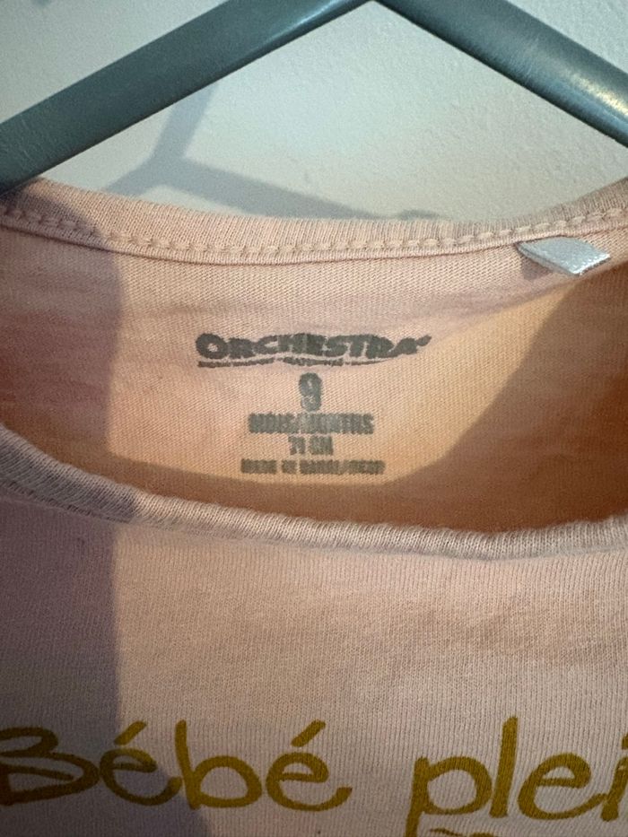 T-shirt rose “bébé plein d’espoir” - Orchestra - 9 mois - photo numéro 2