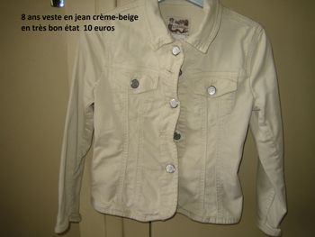 veste en jean 8 ans beige crème fille