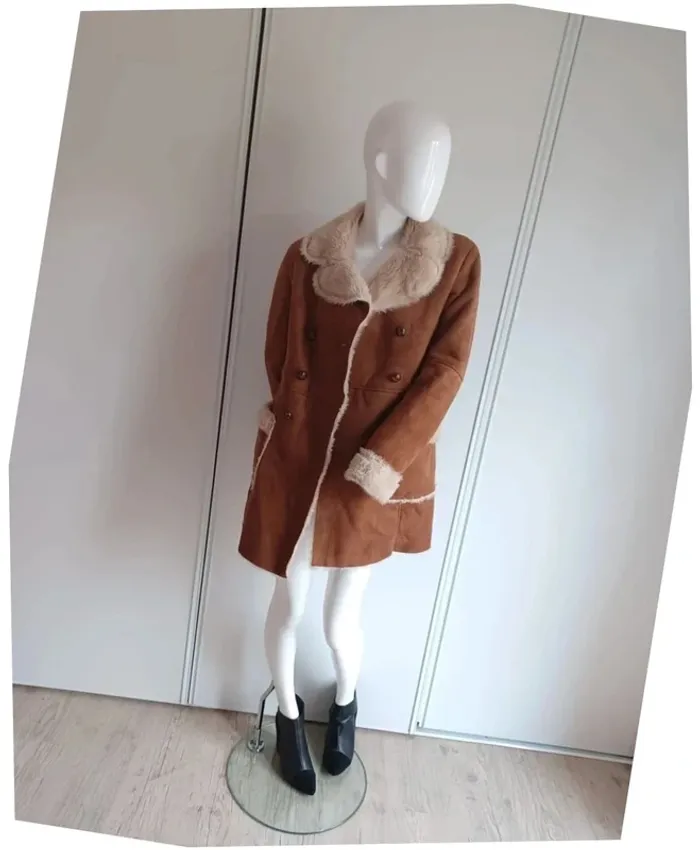 Manteau suédine camel - photo numéro 2