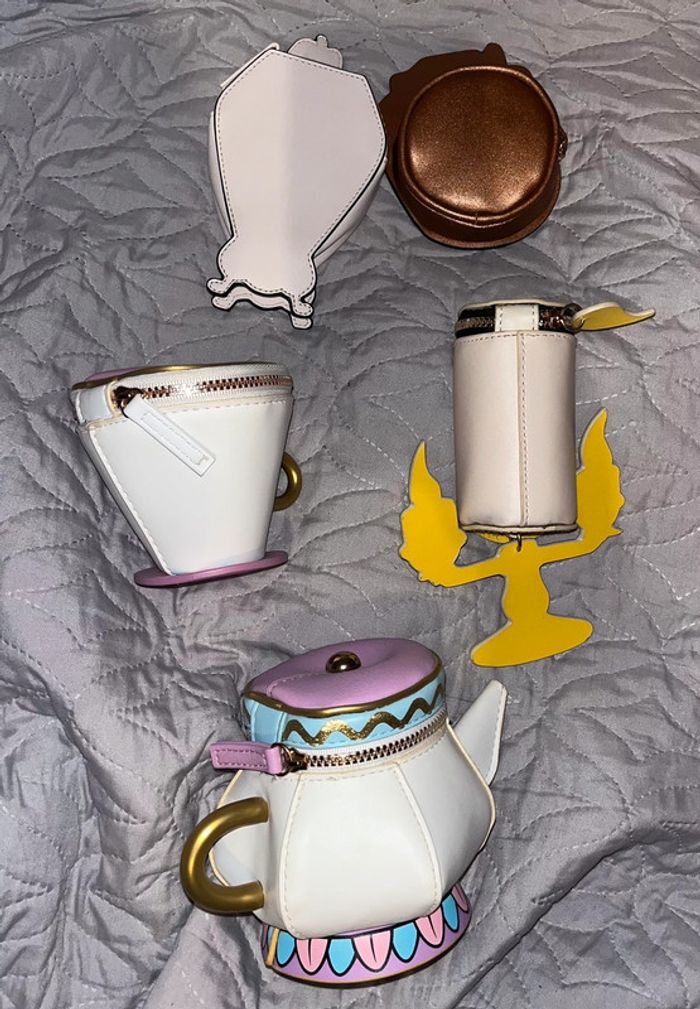 Lot de 5 porte monnaie La belle et la bête Disney - photo numéro 2