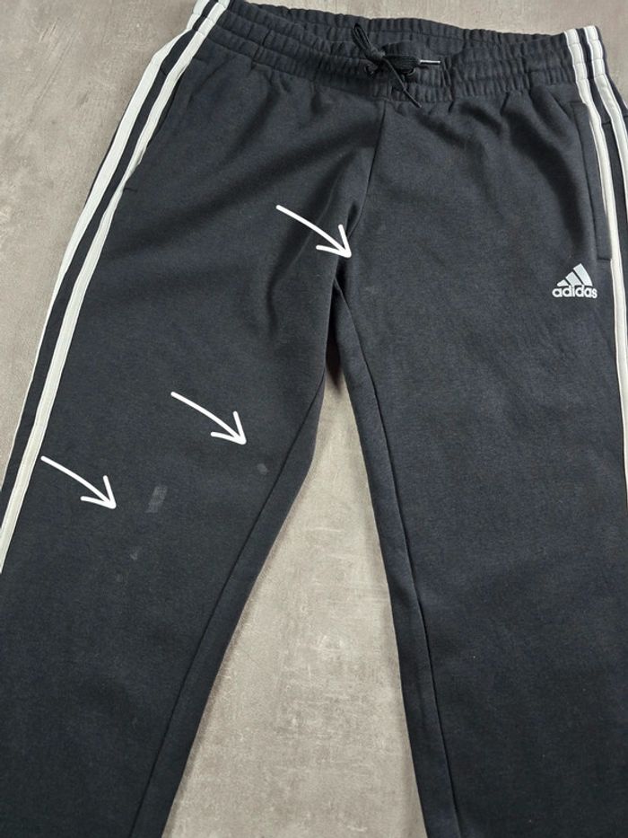 Pantalon jogging Adidas sportwear noir bandes blanches taille M - photo numéro 6