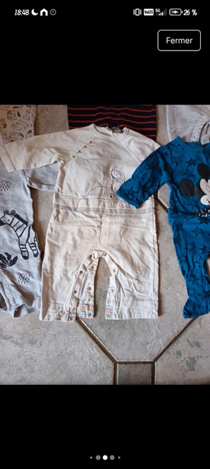 Lot 3 mois 62 cm pyjama grenouillère sans pied combinaison léger bébé - photo numéro 10