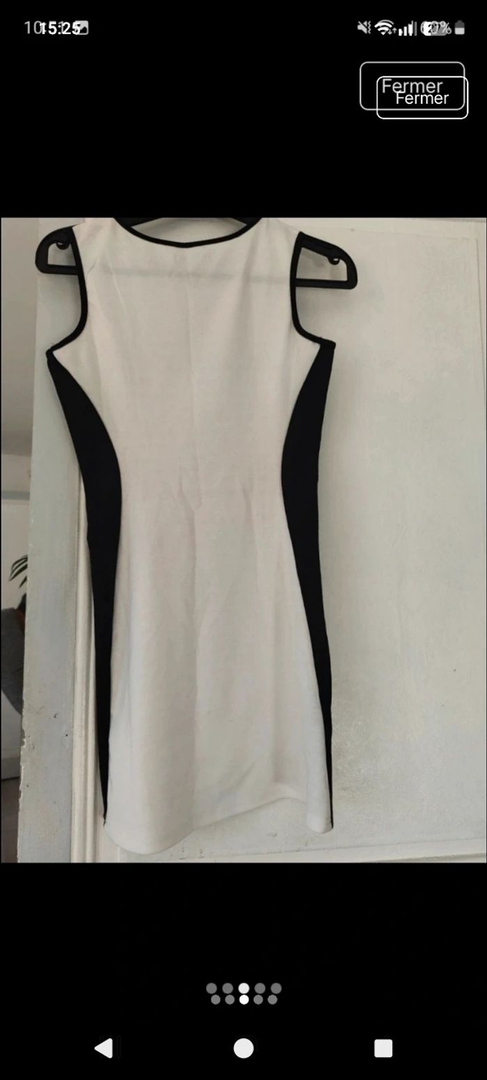 Robe moulante blanche et noire taille S (Modatoi) - photo numéro 3