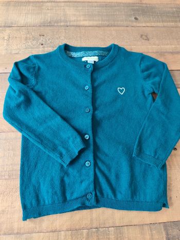 Gilet vert foncé fille Vertbaudet 3 ans