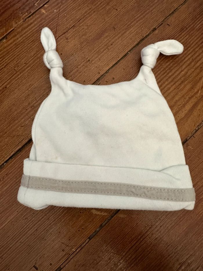 Bonnet bébé Doudou & Compagnie blanc gris - photo numéro 2