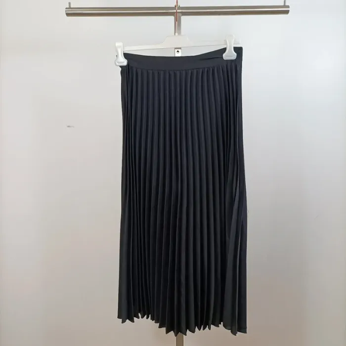 Jupe midi plissée noire satinée – Elenza by LaL – Taille L A738 - photo numéro 4