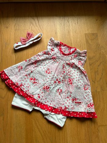 Robe combi short fleurs 2 en 1 bébé fille