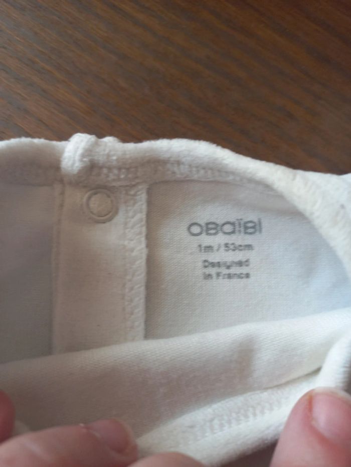 Pyjama blanc arbre rose Obaïbi 1mois - photo numéro 4