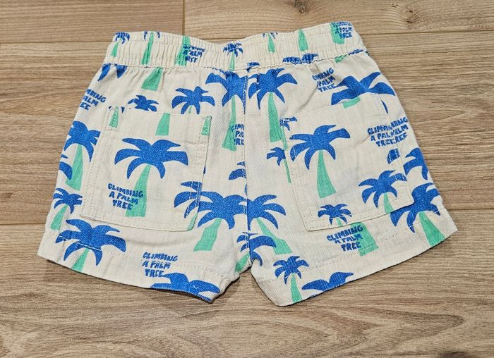 Short beige palmiers bleus garçon - Taille 3 ans - photo numéro 2