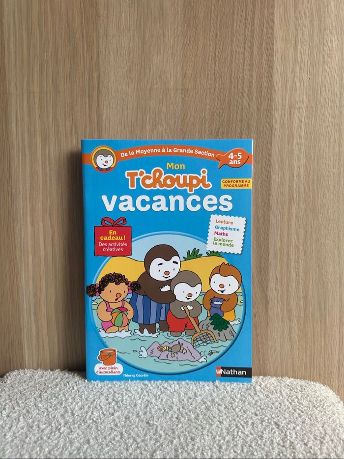 Cahier de vacances t’choupi de la moyenne à la grande section