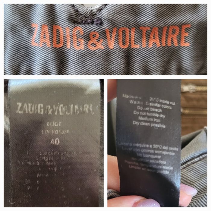 Zadig & Voltaire Pantalon T40-Gris délavé-Taille Haute& Coupe légèrement Slim en BE - photo numéro 2
