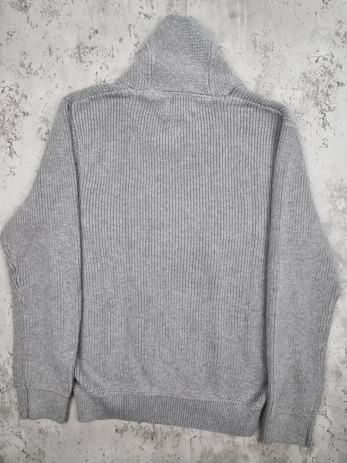 Pull col châle Tommy Hilfiger gris – Taille M Homme (mesures en photos) - photo numéro 4