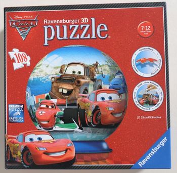 Puzzle 3D "Cars 2" Ravensburger 108 pièces complet en très bon état