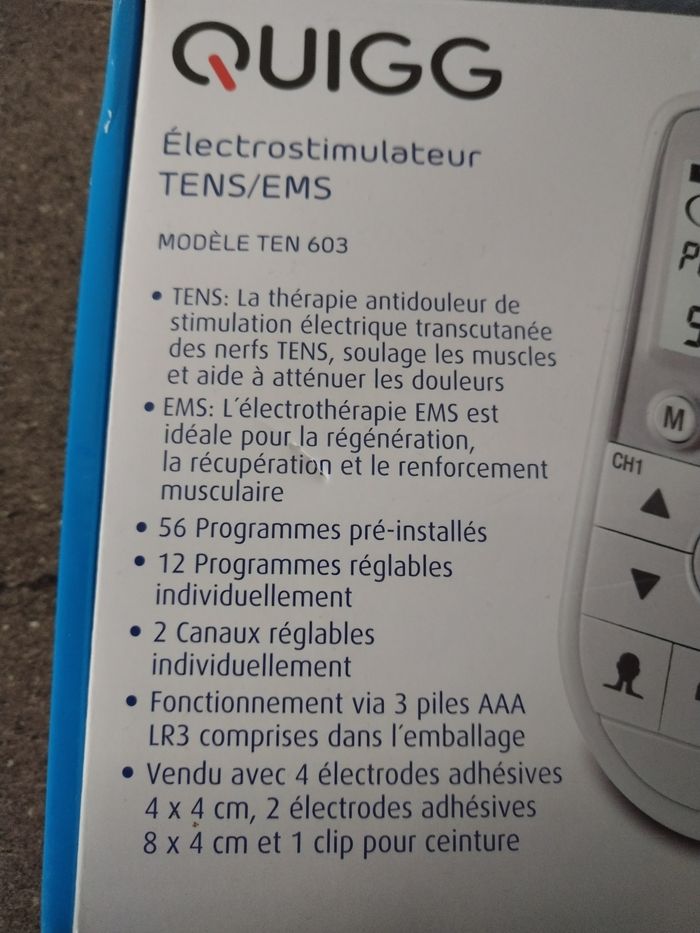 Electrostimulateur TENS/EMS QUIGG NEUF - photo numéro 8