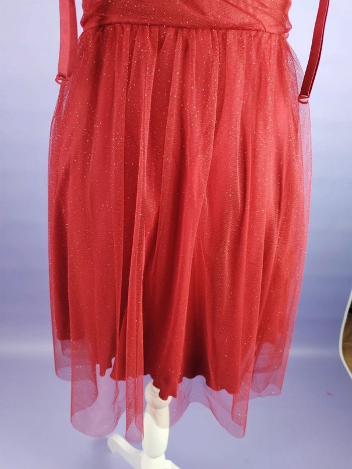 Robe rouge cocktail avec paillettes taille 36 - photo numéro 3