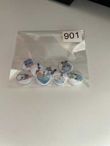 Lot de 8 boutons ton bleu enfants en bois