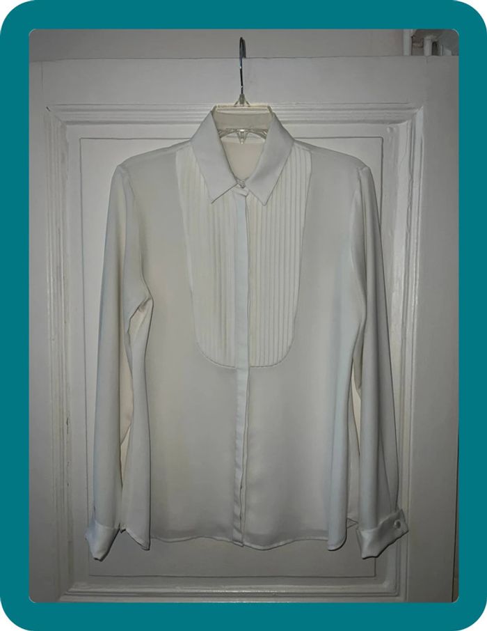 Chemise plastron Saphira offwhite taille 38 - Anne Fontaine
