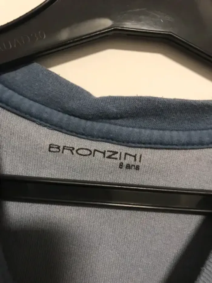 Haut de pyjama marque bronzini garçon 8 ans bleu rayé molleton - photo numéro 3