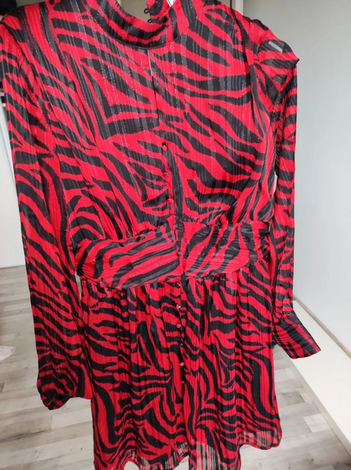 Robe rouge zébrée
