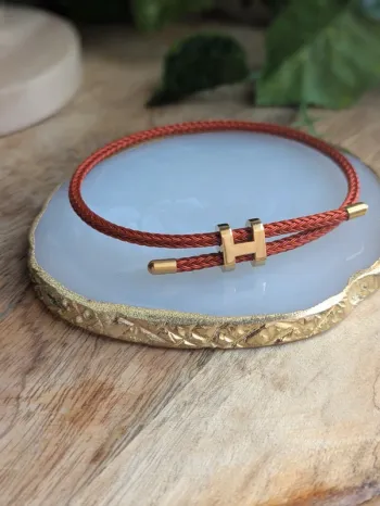Bracelet H tendance marron brique