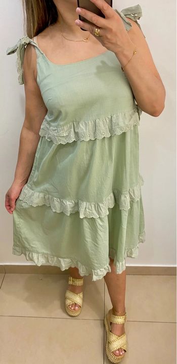 Robe Romantique Avec Broderie Et Bretelles A Nouer Taille 38