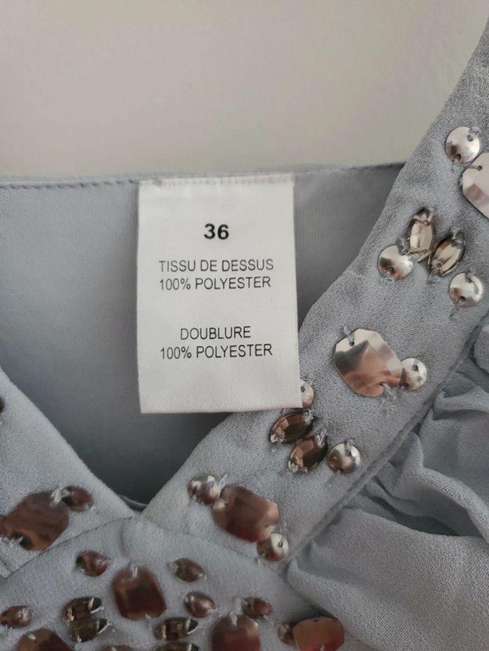 Robe longue à bretelles grise argenté T36 - photo numéro 2