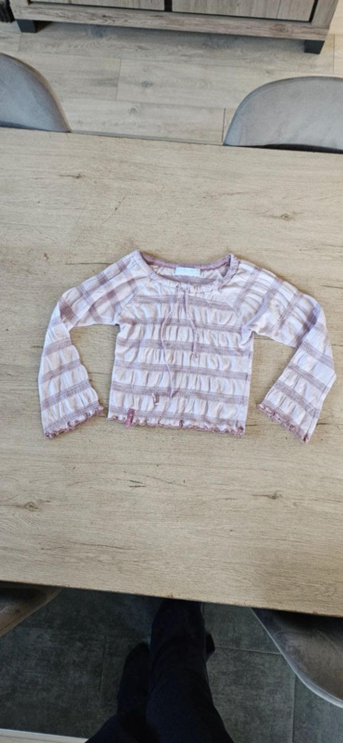 Blouse mauve/lila lignée, Lisa Rose, taille 6 ans, nickel - photo numéro 2