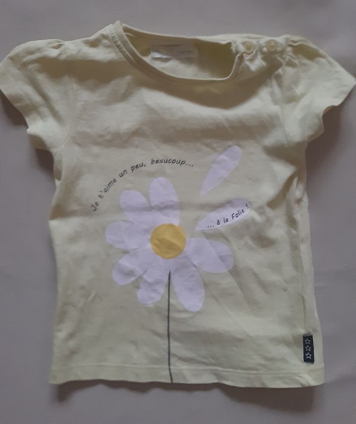 tee-shirt manches courtes jaune fille - marguerite - Mes petits cailloux - 18 mois - photo numéro 2