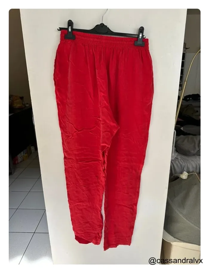 Pantalon rouge fluide - American Vintage - photo numéro 3