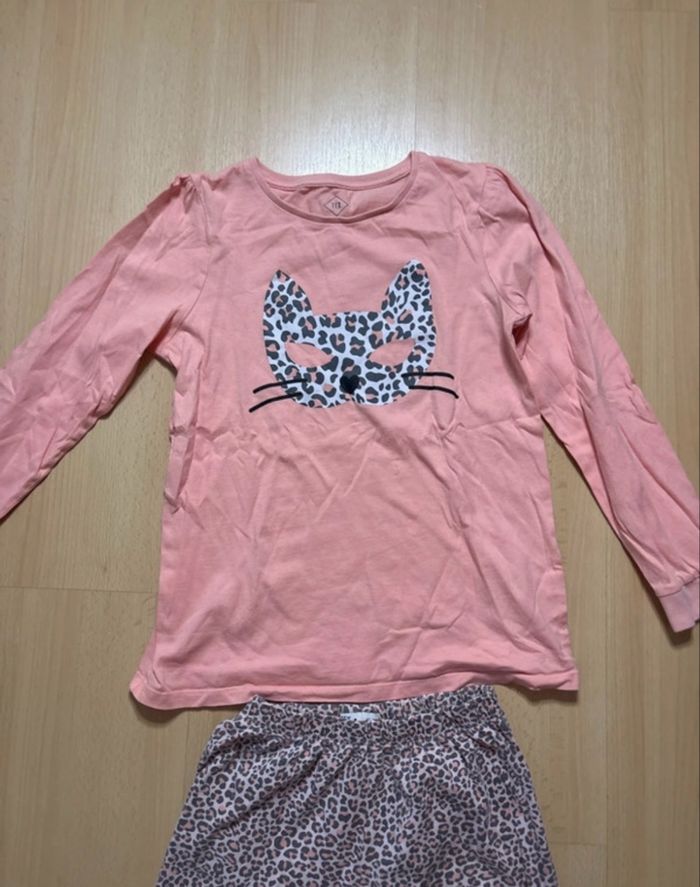 Pyjama fille rose chat taille 11-12 ans - photo numéro 2