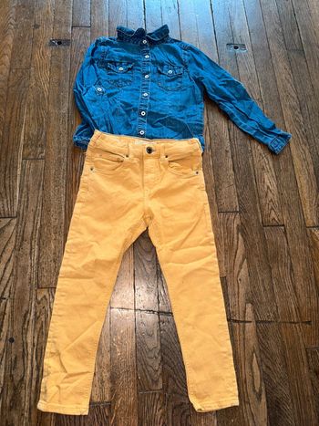 Chemise okaidi et jeans Zara  5 ans