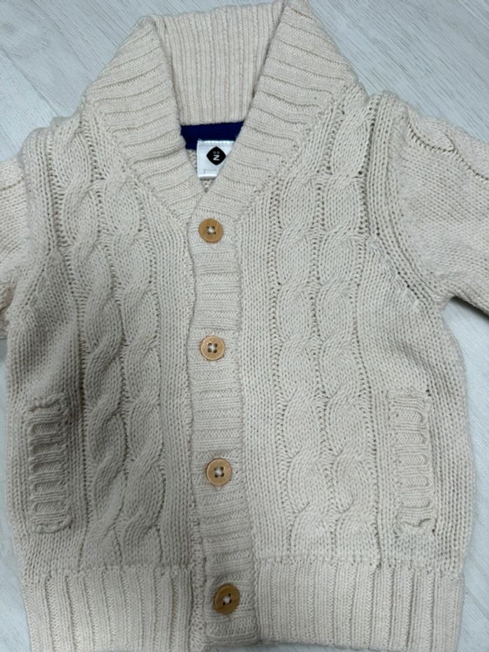 Gilet beige grain de blé 6 mois - photo numéro 2