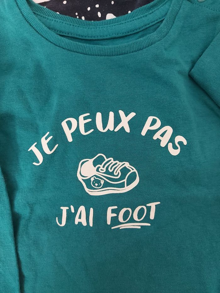 Lot 2 pulls noir à pois blancs et vert 6 mois - photo numéro 4