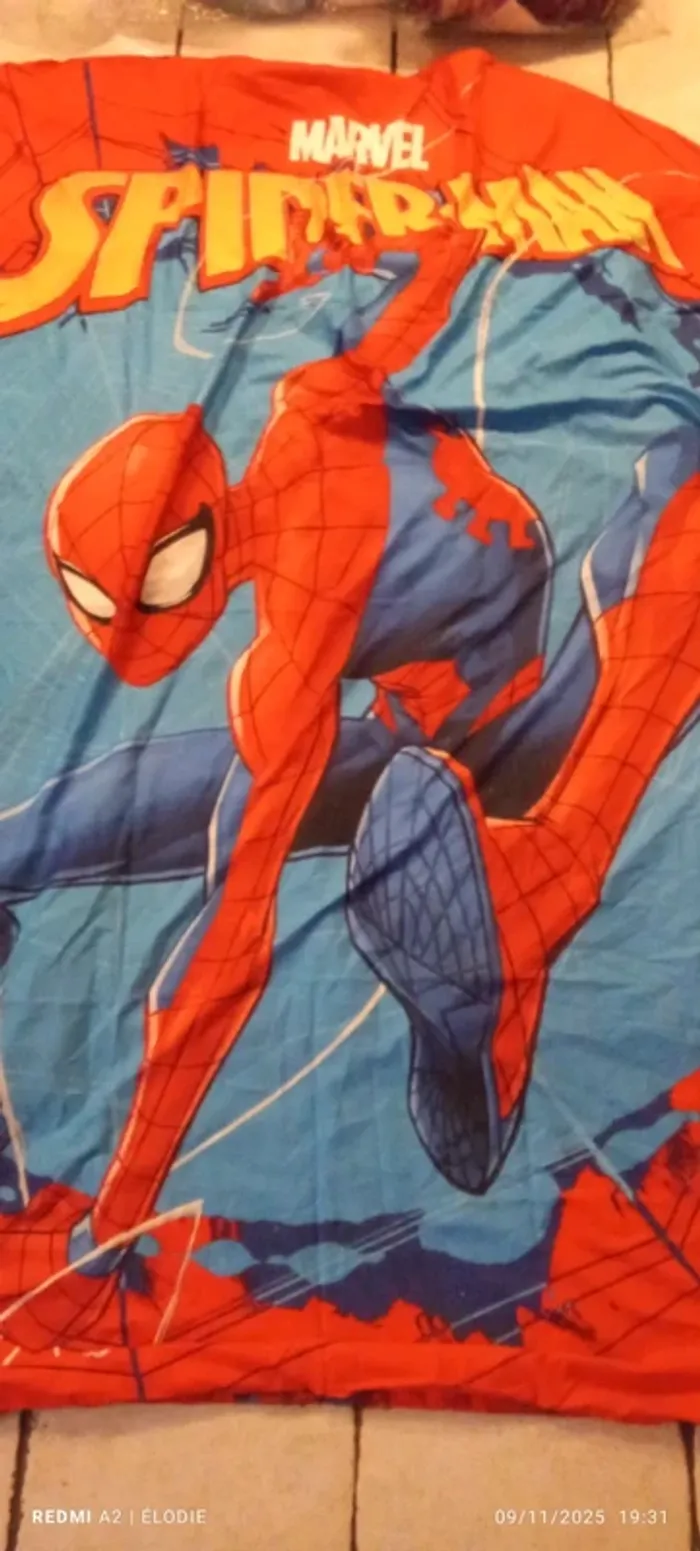 housse de couette et taie d'oreiller spiderman 1 personne