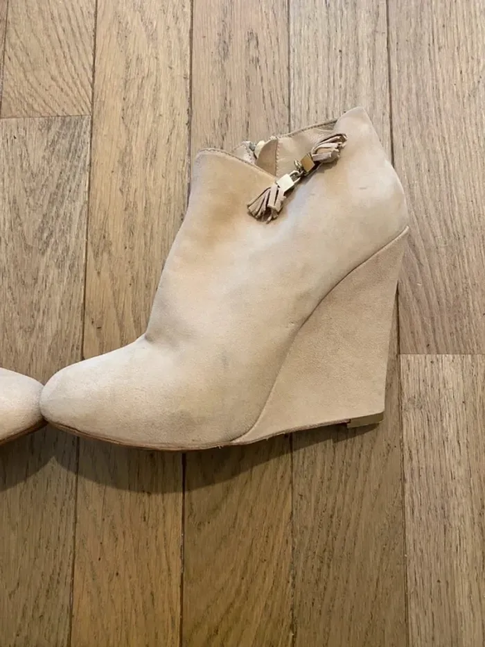 Bottines à talon invisible beige Elisabetta Franchi taille 38 1/2 - photo numéro 8