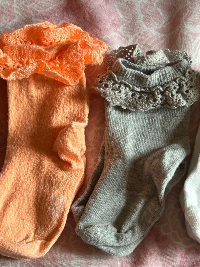 Lot de 4 paires de soquettes à bord dentelle petite fille - photo numéro 2
