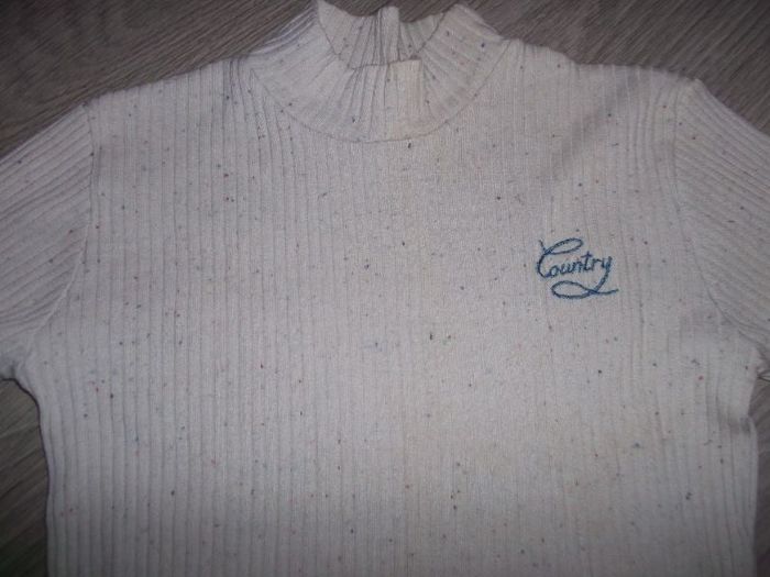 Pull blanc cassé moucheté multicolore taille 10 ans TBE