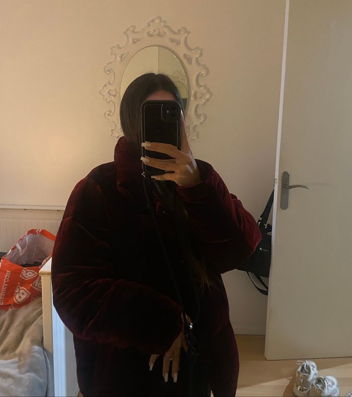 Manteau d’hiver rouge bordeaux - photo numéro 4