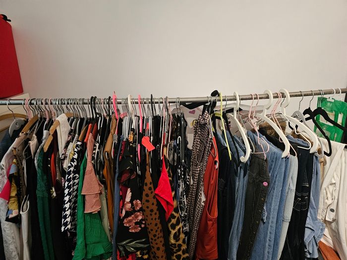 Lot de plus de 150 vêtements neufs ou mit 1 ou 2 fois, T40 42 robes , salopettes,t shirts,vestes, botte ,sac guess et desigual,manteau,chaussures,... - photo numéro 10