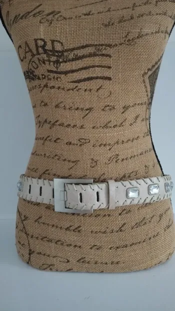 Ceinture beige femme 90 cm
