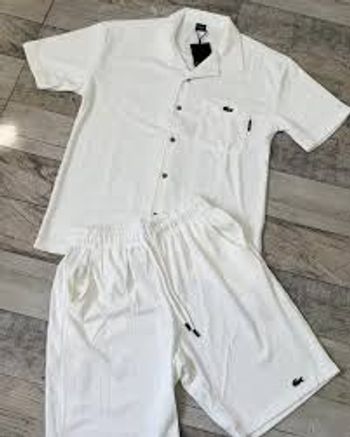Ensemble lacoste chemise short blanc XS