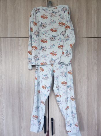 Pyjama bleu chien en bonnet d'hiver 9 ans