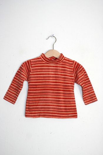 Haut velours rayé taille 12 mois