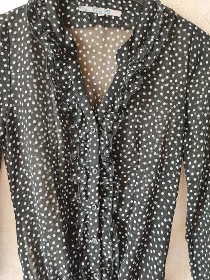 Blouse noire à pois - photo numéro 4