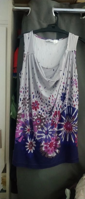 Tunique sans manches imprimé fleurs violet femme 42 la redoute