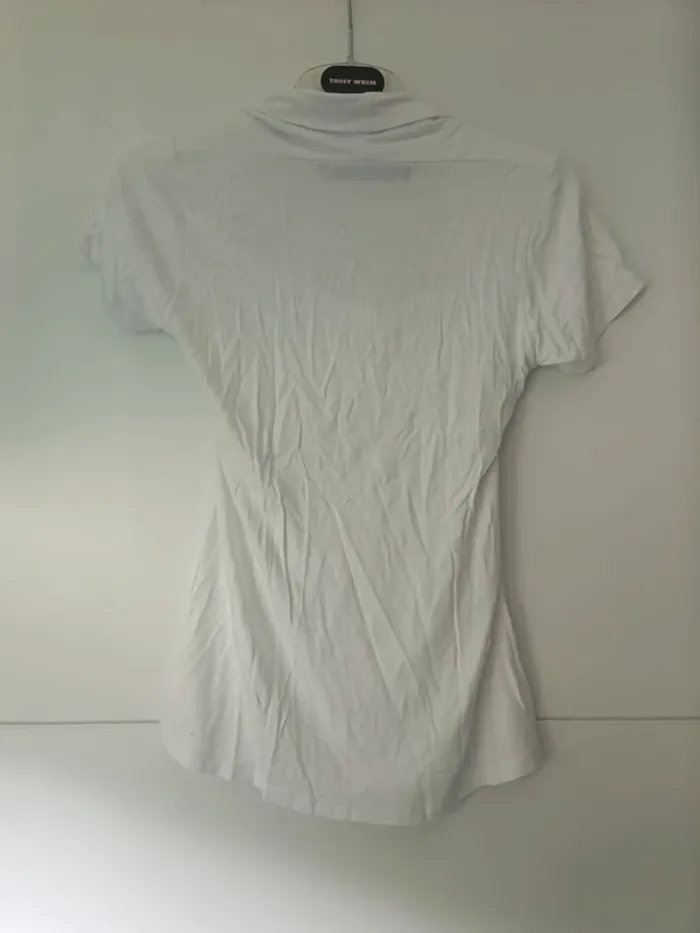 Haut blanc manches courtes avec boléro intégré - photo numéro 2